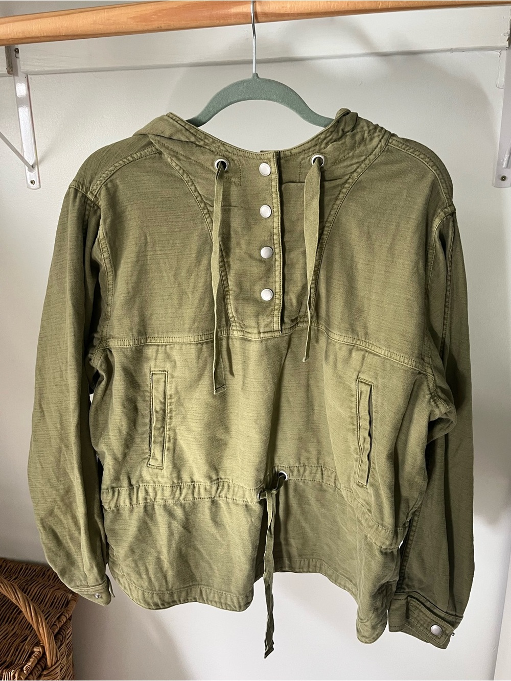 Gorpcore American Eagle Cotton Popover Hoodie Utility Jacket Military Style